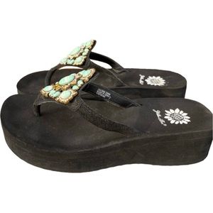 Yellow Box Platform Sandals Flip Flops Chunky Summer Spring 7